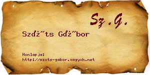 Szőts Gábor névjegykártya