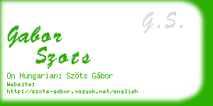 gabor szots business card
