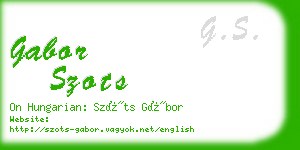 gabor szots business card